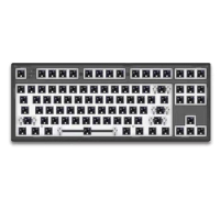 MK870 x 80% KIT Pcb 87Keys Custom Mechanical Keyboard Rgb Switch LEDs Hot Swapping Socket Type C Split Spacebar,Black