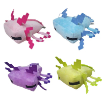 Đồ Chơi Nhồi Bông Ngoại Vi, Chủ Đề Minecraft, Búp Bê Axolotl Hồng, Rồng Xanh Hình Lục Giác, Búp Bê D