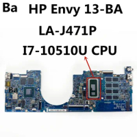 For HP Envy 13-BA laptop motherboard LA-J471P with CPU I7-10510U GPU MX250 2GB RAM 8GB