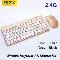 2.4G Wireless Keyboard and Mouse Kit Mini Sets Combos 2 AAA Bettary DIY Desktop Chargeable for iPad PC Cell Phone Tablet Laptop