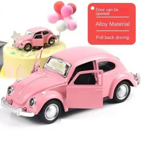 TWH DIECAST MAINAN MOBIL VW BEETLE HERBIE 53 SKALA 1:38 BAHAN METAL HADIAH KADO & KOLEKSI VW Pink