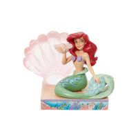 【Enesco】精品家飾 Disney 迪士尼 小美人魚 愛麗兒身後透明貝殼居家擺飾(Jim Shore愛木小灣)