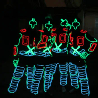 Stage Performance Costumes Clothing Costume Luminous Led EL Wire Dance Wear Fiber Optic Clothes Free Shipping