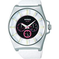 WIRED Solar 復刻太陽能腕錶 送禮首選-粉紅小表圈/42mm (AUB035X)
