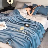 輕奢涼感親膚冷氣機被冰絲夏涼被可機洗被芯雙人薄款被子夏季冷氣