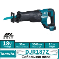Makita DJR187 18V Cordless Reciprocating Saw,Brushless 18V Rechargeable Electric Saber Saw Wodworking DJR187Z Bare Tool