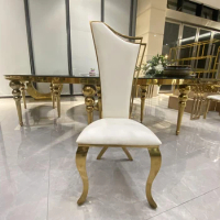 Luxury Round O Back Design Party Rental Stainless Steel Gold Chairs Chairs For Wedding Reception