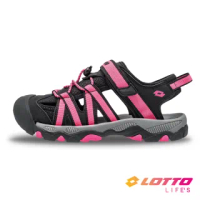 【LOTTO】童鞋 輕量護趾涼鞋(黑/桃-LT1AKS3323)