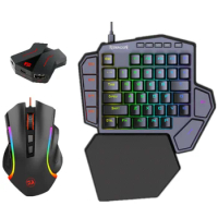 Redragon K585 One-handed RGB Gaming Keyboard and M607RGB Mouse Combo with GA200 Converter for Xbox One, PS4, Switch, PS3 and PC