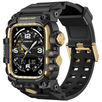 AmBand Apple Watch 專用保護殼 ❘ M3 美國鋼鐵特攻軍規 黑金TPU 錶帶 ❘ 46mm - Apple Watch 10