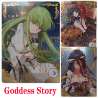 Goddess Story Haoyue articles albedo Tokisaki Kurumi Anime figure SSR full set Bronzing game collection card children toy gift