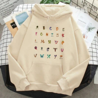 All for the Alphabet hoodies women japanese Fleece long sleeve top 90s hoddies sweatshirts women anime tracksuit