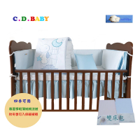 【C.D.BABY】嬰兒寢具四季被組月亮熊 雙床包 大棉被 M(嬰兒寢具 嬰兒棉被 嬰兒床護圍 床罩床包 嬰兒枕)