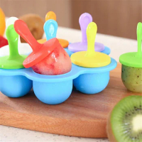 Ice Cream Ice Pops Mold Portable Food Grade Popsicle Mould Ball Maker Baby DIY Food Supplement Tools Fruit Shake Accessories