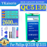 YKaiserin Battery QC 5130 2600mAh for Philips QC5130 QC5115 QC5120 QC6130 hair clipper Batteries
