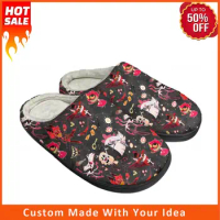 Custom Hotel Hazbin Cotton Slippers Mens Womens Latest Sandals Bedroom Plush Indoor Keep Warm Shoes Thermal Indoor Flat Slipper