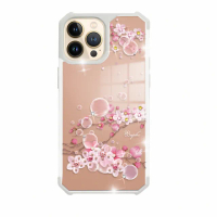 【apbs】iPhone 13 Pro Max / 13 Pro / 13 軍規防摔鏡面水晶彩鑽手機殼(幻夢之櫻)