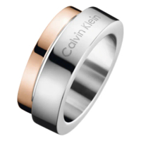 【Calvin Klein 凱文克萊】LOUD系列玫瑰金雙色層次戒指-8(ck戒指)