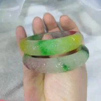 Natural colour Real jade bangles Hand carved pattern flower bangle jade bracelet bangles for women jade bracelet jade jewelry