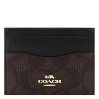 【COACH】大C PVC證件名片夾(巧克力色)