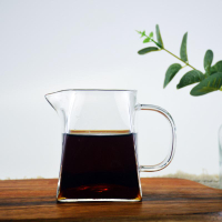 耐高溫玻璃咖啡壺手沖咖啡分享壺奶盅奶壺茶海方形錘紋茶具沖茶壺