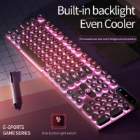 K600 Keyboard E-sports Mechanical Feel Game E-sports Office Home Luminous Keyboard Wired Punk Color Computer Laptop Accessories