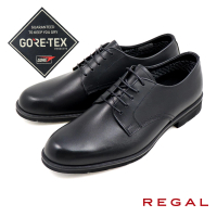 【REGAL】GORE-TEX日本原廠素面綁帶德比鞋 黑色(34CL-BL)
