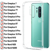 Clear Shockproof Phone Case For Oneplus 7 7T 8 9 10 Pro 8T 9R 9E 9RT Soft Silicone Coque For Nord 2 N10 N20 N100 N200 Back Cover