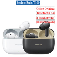 New Realme Buds T300 Bluetooth Wireless Earphone IP55 Waterproof 30dB Active Noise Cancelling 40 Hours Battery Life Headphone
