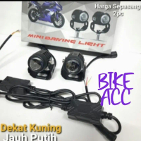LAMPU TEMBAK LED D2LASER MINI DRIVING LIGHT HI LOW PUTIH KUNING