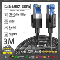 Kabel Lan Ugreen 3M - Cat8 RJ45 STP 40Gbps / 2000Mhz - KABEL BULAT!