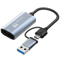 4K -Compatible To Type-C+USB Video Capture Card Live Audio Video Capture Card