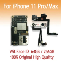 64GB 256GB Original Motherboard for iPhone 11 Pro Max With Face ID IOS System Logic Board Mainboard Free iCloud