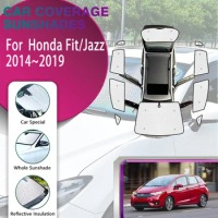 Car Full Coverage Sunshades For Honda Fit Jazz GK3~GK7 2014~2019 Sun Sunscreen Window Sunshade Cover Car Accessories GH7 GP5 GP6