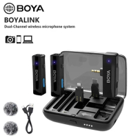 BOYA Link Boyalink Wireless Lavalier Lapel Microphone for Iphone Android Smartphone Live Streaming Youtube Recording