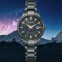 【CITIZEN 星辰】PAIR系列 銀河黑金限定款 光動能時尚腕錶 母親節 禮物(EW2595-81E)