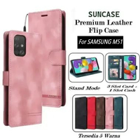 SUNCASE Samsung M51 cover hp model dompet multi fungsi flip case wallet leather SUNCASE PINK