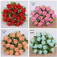 華隆 仿真花單束假花18朵情人苞12朵玫瑰花客廳裝飾家居飾品