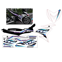 Tem rời y15zr mẫu trắng tím chất liệu decal 3 lớp _ nhãn dãn _ tem xe y15zr_ tem xe ex150 _ tem xe m