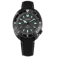 【SEIKO 精工】限量款 PROSPEX 陸龜 潛水錶 機械錶 尼龍帆布手錶 黑色 42mm(4R35-05H0C.SRPH99K1)