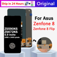 5.9" Original AMOLED For Asus Zenfone 8 ZS590KS LCD Display Screen+Touch Panel Digitizer For Zenfone8 Flip ZS672KS LCD Frame