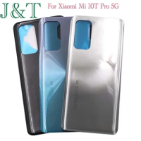 New For Xiaomi Mi 10T Pro 5G Battery Back Cover 3D Glass Panel For Mi 10T Rear Door Housing Case Chassis Add Adhesive Replace
