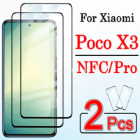 Poco X3 Case NFC for Xiaomi PocoX3 Pro Pocophone X 3 Cover Phone Protective X3NFC X3Pro 3X Xioami Bumper Armored Glas Skin 2Pcs