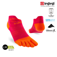【injinji】女 Run輕量吸排五趾隱形襪NX(辣橘紅)- WAA90 | COOLMAX 女生腳型 吸濕排汗 輕量透氣 五趾襪 隱形襪