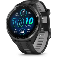 Garmin Forerunner® 965 Running Smartwatch, Colorful AMOLED Display, Training Metrics and Recovery Insights Black and Powder Gray
