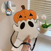 Halloween Shouder Bags Creative 3D Cartoon Pumpkin Ghost Design Cute Bags Women Cell Phone Purses Novelty Personalized Candy Cro
