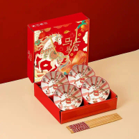 Mangkok Imlek Shio Kuda 2026 dan Shio Ular Hampers CNY Tahun Kuda horse dan Shio Ular Snake Bowl Set