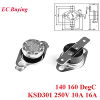 5pc KSD301 250V 10A 16A Normally Open/Normally Close Thermostat Temperature Thermal Control Switch Sensor 140 160 DegC