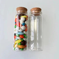 Candy Glass Bottles 33*47*120mm 150ml Dragees Test tube Cork Stopper Spicy Storage Jar Bottle Containers Glass spice Jars Vials