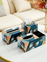 多功能輕奢風紙巾盒遙控器玻璃收納盒客廳茶幾高檔家用餐巾抽紙盒